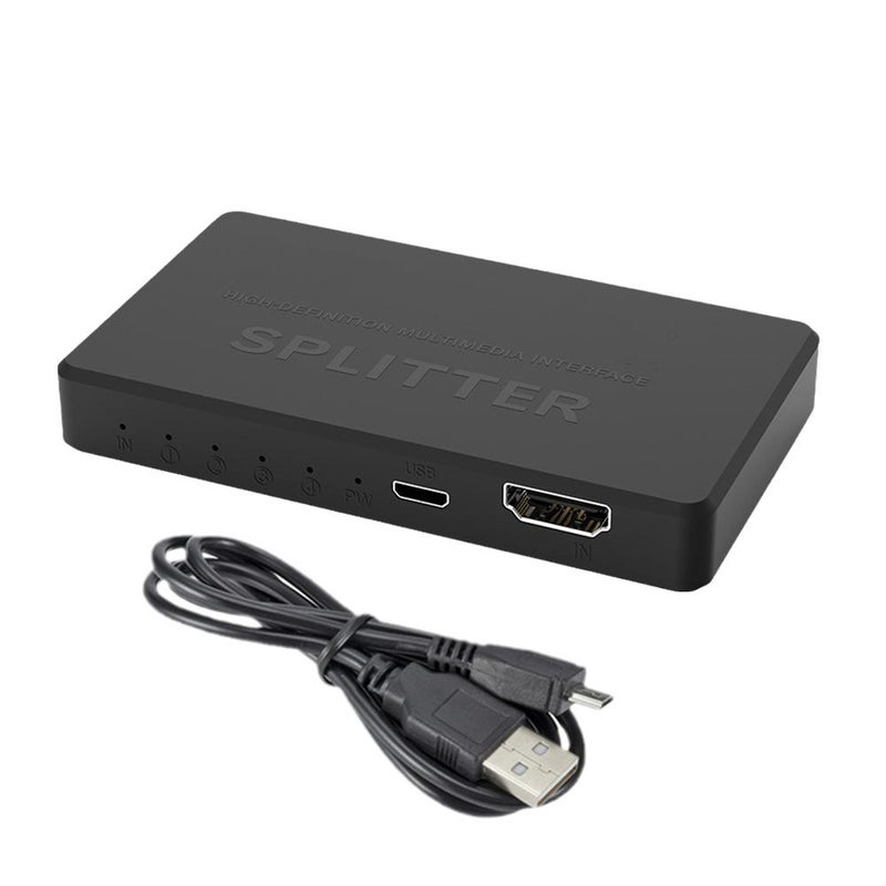 4K High-Definition Video Splitter (1 Input, 4 Output) HDMI Extender (1 to 4) HD 1 Input, 4 Output Screen Sync